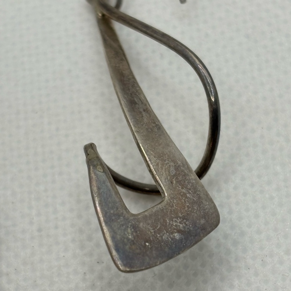 HOB 925 Modernist Dangle Earrings.  Around 2” long not counting hooks. - Picture 2 of 15
